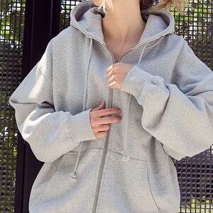 John Galt Heather Grey Full Zip Hoodie